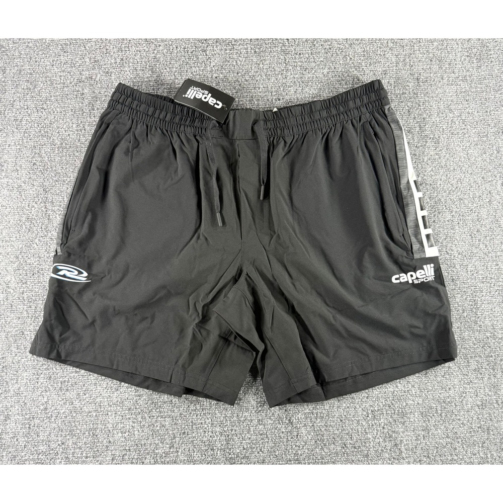 Capelli Sport Mens Athletic Soccer Shorts Black White XL New